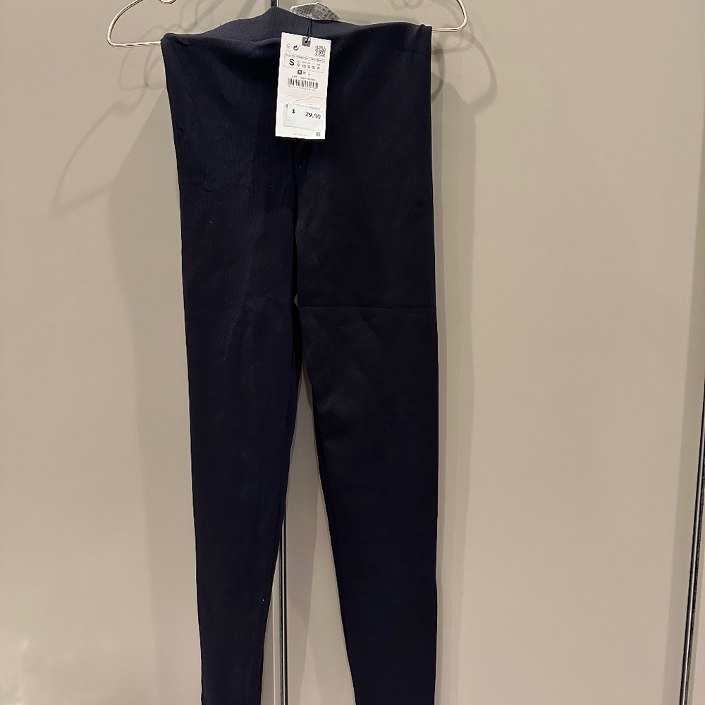 Zara fine rib leggings size s nwt